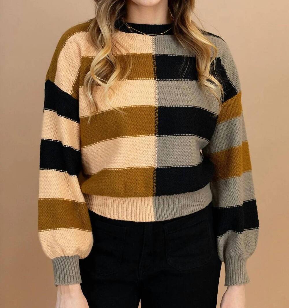 NEW SO ME tilly stripe sweater top in multicolor